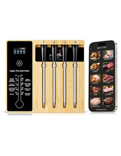 Termómetro de Carne Inalámbrico Feemont 4 Sondas Bluetooth