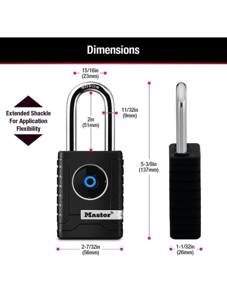 Candado Inteligente Bluetooth Master Lock 4401LHEC Negro Candado Inteligente Bluetooth Master Lock 4401LHEC Negro