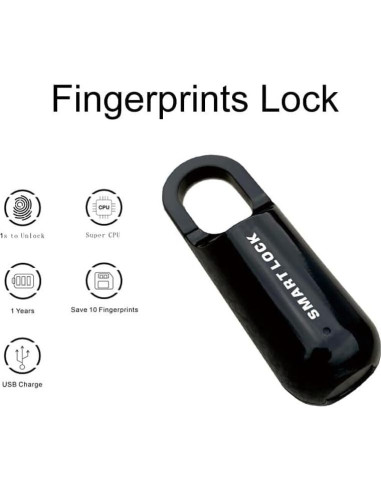 Candado Inteligente Biométrico YOKEYS Huella Dactilar Negro