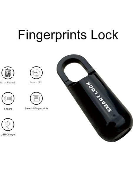 Candado Inteligente Biométrico YOKEYS Huella Dactilar Negro