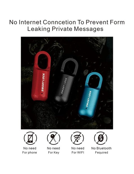 Candado Inteligente Biométrico YOKEYS Huella Dactilar Negro