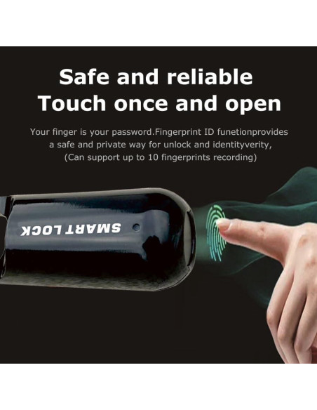 Candado Inteligente Biométrico YOKEYS Huella Dactilar Negro