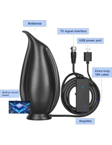 Antena de TV Digital AUTERCO M24-4 Amplificador 1600 km