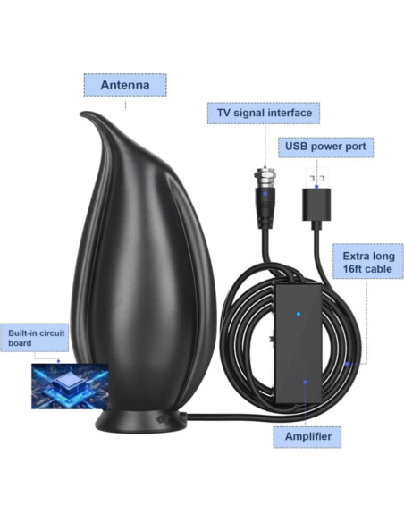 Antena de TV Digital AUTERCO M24-4 Amplificador 1600 km