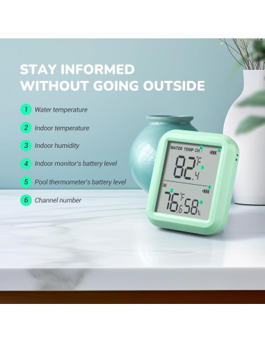 Termómetro Digital Inalámbrico Firelex para Piscinas 11.68x8.89cm