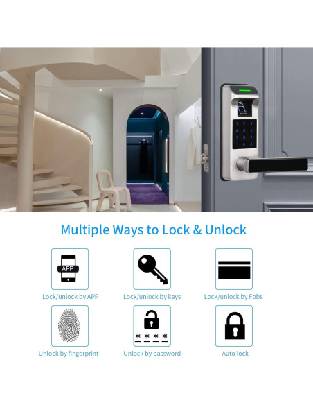 Cerradura Inteligente Harfo con Huella Dactilar y APP Cerradura Inteligente Harfo con Huella Dactilar y APP