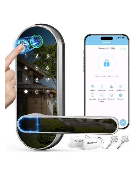 Cerradura Digital Inteligente Dermum S1 Biométrica Plata