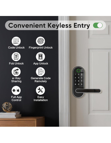 Cerradura Digital Inteligente Dermum S1 Biométrica Plata