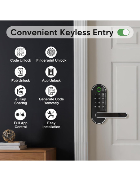 Cerradura Digital Inteligente Dermum S1 Biométrica Plata