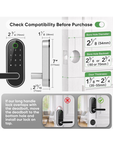 Cerradura Digital Inteligente Dermum S1 Biométrica Plata