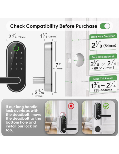 Cerradura Digital Inteligente Dermum S1 Biométrica Plata