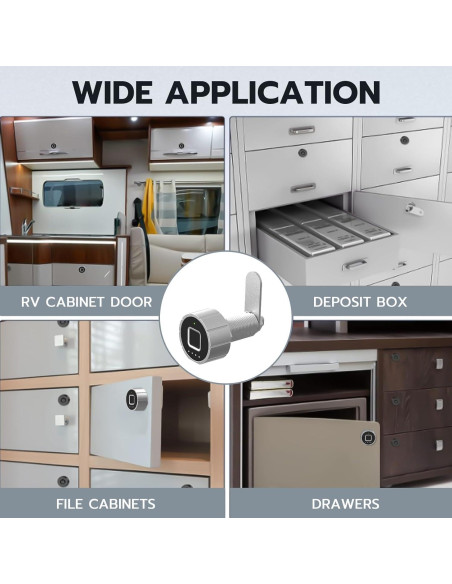 Cerradura Biométrica Pothunder YL-F2 20mm Bluetooth Plateada Cerradura Biométrica Pothunder YL-F2 20mm Bluetooth Plateada