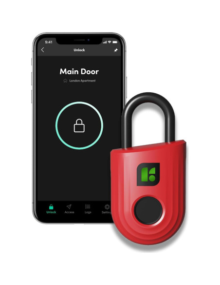 Candado Biométrico Igloohome Lite Rojo Resistente al Agua