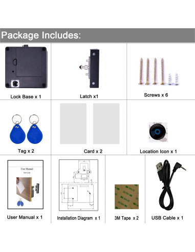 Cerradura RFID Electrónica WOOCH para Armarios de Madera
