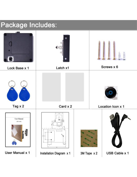 Cerradura RFID Electrónica WOOCH para Armarios de Madera Cerradura RFID Electrónica WOOCH para Armarios de Madera