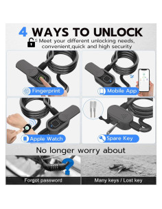 Candado de Bicicleta Inteligente Anweller C8BF Bluetooth 2