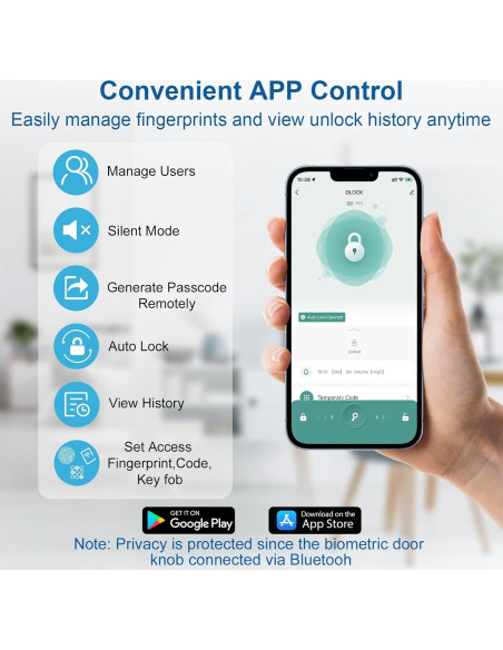 Cerradura Inteligente Gavdhe Huella Dactilar 5-en-1 Plata