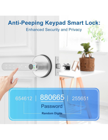 Cerradura Inteligente Gavdhe Huella Dactilar 5-en-1 Plata