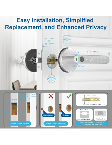 Cerradura Inteligente Gavdhe Huella Dactilar 5-en-1 Plata
