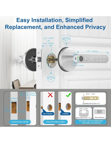 Cerradura Inteligente Gavdhe Huella Dactilar 5-en-1 Plata