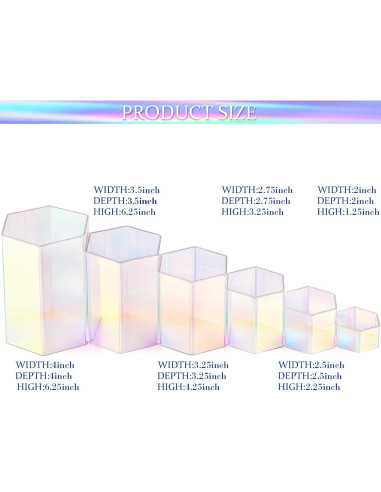 Soportes de Exhibición Acrílicos Jetec 12 Pcs Hexagonales