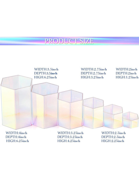 Soportes de Exhibición Acrílicos Jetec 12 Pcs Hexagonales