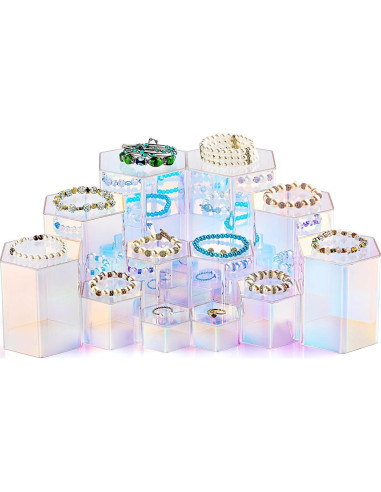 Soportes de Exhibición Acrílicos Jetec 12 Pcs Hexagonales