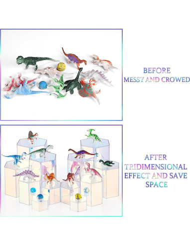 Soportes de Exhibición Acrílicos Jetec 12 Pcs Hexagonales