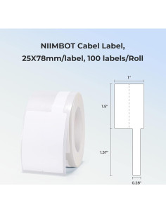 Etiquetas de Cable NIIMBOT B1/B21/B3S 100 Unidades 2,54x7,62cm 2