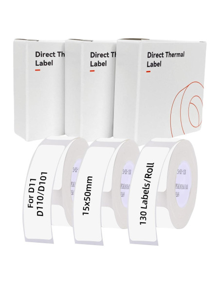 3 Rollos Papel Térmico 15x50mm Peweglow para Etiquetas