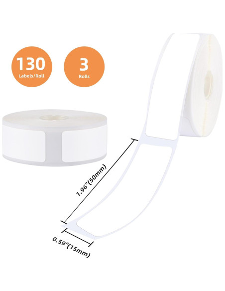 3 Rollos Papel Térmico 15x50mm Peweglow para Etiquetas