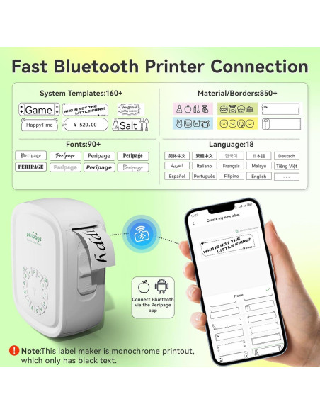 Impresora de Etiquetas Portátil PeriPage P10Pro Bluetooth USB