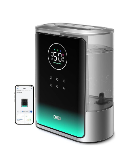 Humidificador Inteligente Dreo 8L Plata para Habitaciones Grandes