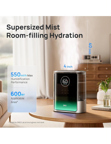 Humidificador Inteligente Dreo 8L Plata para Habitaciones Grandes