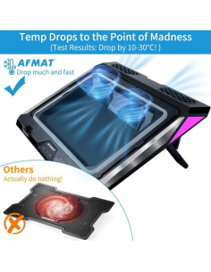 Base de Enfriamiento para Laptop AFMAT 4500RPM RGB 14-17.3" 2
