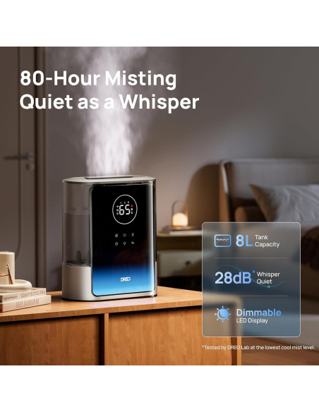 Humidificador Inteligente Dreo 8L Plata para Habitaciones Grandes
