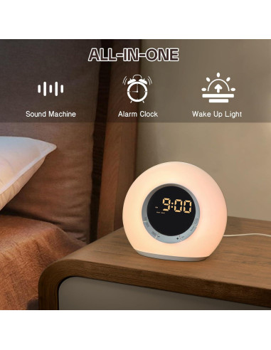 Reloj Despertador iHoo A11 con Luz Nocturna y Sonidos