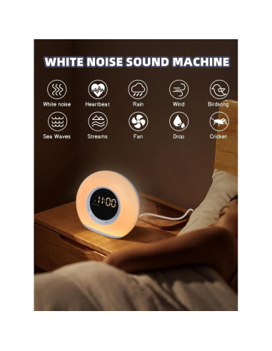 Reloj Despertador iHoo A11 con Luz Nocturna y Sonidos