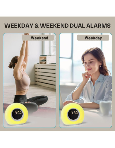 Reloj Despertador iHoo A11 con Luz Nocturna y Sonidos