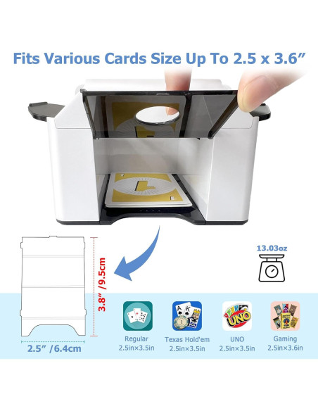 Barajador Automático de Cartas Adehoei Blanco 2000mAh