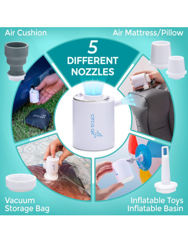 Bomba de Aire Eléctrica Circa Air Mini Portátil USB 76.5g