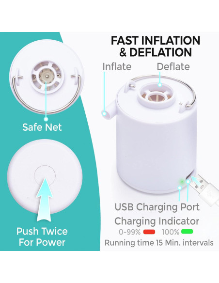 Bomba de Aire Eléctrica Circa Air Mini Portátil USB 76.5g