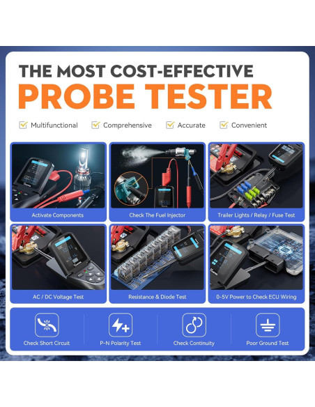 VDIAGTOOL V500 Kit Probador Circuito Eléctrico Automotriz 9-30V