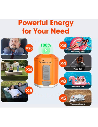 Bomba de Aire Portátil GIGA PUMP 4 con Linterna 4.2kPa