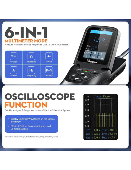 VDIAGTOOL V500 Kit Probador Circuito Eléctrico Automotriz 9-30V
