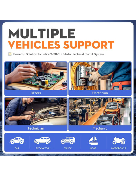 VDIAGTOOL V500 Kit Probador Circuito Eléctrico Automotriz 9-30V