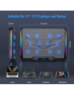Base de Enfriamiento para Laptop Trullypine con 12 Ventiladores 2