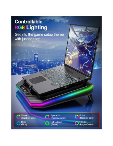 Base de Enfriamiento para Laptop MONTURA PRO RGB 12-19"