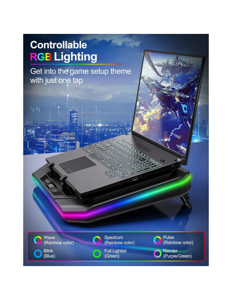 Base de Enfriamiento para Laptop MONTURA PRO RGB 12-19"