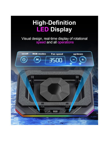 Base de Enfriamiento para Laptop MONTURA PRO RGB 12-19"